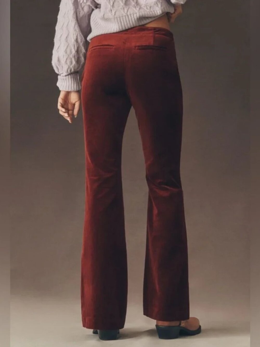 By Anthropologie Velvet Flare Pants SIZE 10 new nwt deep rust - Picture 3 of 8